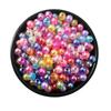 Perla de colores con agujero pasante, agujero de cinta AB, perla redonda ABS de imitación, cuentas sueltas, material de bricolaje hecho a mano, accesorios de joyería