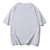 Camiseta Masculina Off-Shoulder de Manga Curta Algodão Puro de Xinjiang Peso Pesado 300g Feminina Solta Casual Respirável Cor Sólida