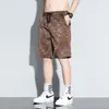 Shorts Casuais Camuflados Escuros de Verão Transfronteiriços, Secagem Rápida, Soltos, Esportivos, ao Ar Livre, Tendência, Calça de Cinco Pontos
