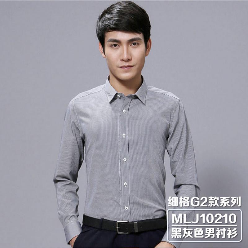 J10210_黑灰色男衬衫