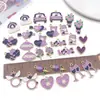 Série Roxa Amor Dia dos Namorados Esmalte Joias Acessórios Pulseira DIY Pingente Chaveiro Corrente de Celular Pequeno Encanto