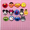 Conjunto de 13 Peças de Crocs Infantis Desenho Sesame Street Mickey, Fivelas de Flor para Sapato, Acessórios Macios de PVC Removíveis para Jardim