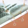 Cadena de estrella de cinco puntas de acero inoxidable que conserva el color de 1 metro cadena de estrella de cinco puntas semiacabada para hacer collares DIY pulseras joyería