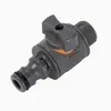 Conector Plástico Atravessante de Água com Revestimento de Borracha, 3/4 Polegada, 6/4 Polegadas, Conector Rápido Válvula Reta Duas Vias, Conector Rápido de Reparo e Extensão de Mangueira