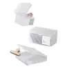 Mini Caja de Almacenamiento Estilo Japonés con Tapa abatible, Caja de Almacenamiento Transparente esmerilada, Portatarjetas y Notas, Caja de Clasificación y Organización para Uso en Armario