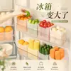 Caja de almacenamiento para puerta interior de refrigerador con compartimentos para alimentos y verduras, caja de conservación de alimentos para cocina, separador de almacenamiento para jengibre y ajo