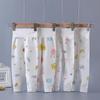Calças de pijama de bebê Long Johns Cotton Children's Underwear Calças Simples Primavera e Outono Calças de Pijama de Bebê Fino Cintura Alta Barriga Protegendo Algodão Aberto
