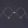 Pulseras Nuevas de Pareja Más Vendidas en Estilo de Moda de Celebridades de Internet Europeas y Americanas, Pulseras de Pareja con Cierre Magnético de Corazón Simple y Llave