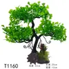 Micro paisajismo mesa de arena paisajismo plantas artificiales pequeños adornos de bonsái árbol falso decoración de acuario plantas acuáticas de simulación de plástico acuario