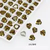 Strass de Arte de Unhas Dongzhou Crystal Love Premium Brilhante em Forma de Coração Destaque Ouro Champagne Acessórios de Joias DIY