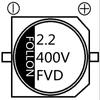 Condensador Electrolítico 2.2Uf400V 8*10.5 Fabricante Fulong Modelo Completo Reemplazo Se Puede Personalizar Pantalla de Seda Vt