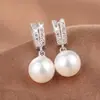 Aretes Cuadrados de Perla para Mujer Plata de Ley S925 Personalidad Elegante Sencillo Moderno Versátil Lujo Ligero Aretes de Gama Alta