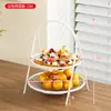 Plato de frutas para el hogar, sala de estar, mesa de café, multicapa, lujo ligero, cesta de frutas de alta gama, dulces, pasteles, frutas secas, exhibición de bocadillos, estante de almacenamiento