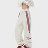Pantalones Deportivos de Rayas Modernos Estilo Americano para Hombre, Nuevos de Primavera High-Street Holgados de Caída Rectos de Pierna Ancha Casuales Largos