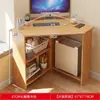 Escritorio de estudio triangular, escritorio de esquina para escribir, escritorio de computadora para rincón de pared, mesa de esquina simple para el hogar para espacios pequeños