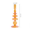 Venta al por mayor, candelabro creativo de vidrio de colores retro, candelabro de lujo para decoración de mesita de noche, vela, accesorios para cenas