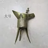 Punto Grande Pequeño Taza Jue Bronce Antiguo Tres Patas Triángulo Qianlong Copa de Vino Adornos Regalo Padre Xinjue Antiguo