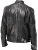 Amazon Comercio Exterior abrigo de cuero para hombre nuevo wish nueva chaqueta de PU cuello alto ajustado cremallera chaqueta de cuero G36883