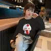 H2531 # Camiseta de Manga Corta para Niña Estilo Nuevo 2025 Algodón Puro Manga Media Niños Top Holgado Estiloso de Dibujos Animados para Niñas