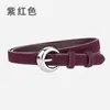 Cinto Feminino Camurça Couro Retrô, Versátil Estilo Coreano Moderno Decorativo Jeans, Luxo Acessível Fivela Prata Cinto de Couro para Mulheres