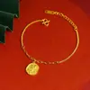 Colar com Laço Dourado de Areia Vietnamita, Duradouro, Pulseira Versátil de Luxo Leve para Mulheres, Joias de Ouro de Imitação, Pulseira de Flor Grande