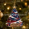 Adorno Navideño de Acrílico Tema Patriotismo 2026 250 Aniversario de la Fundación de los Estados Unidos Regalo Navideño