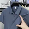 Camiseta de Algodão 100% Puro de Manga Curta para Homens, Mesmo Estilo do Balcão, Novo Estilo de Verão, Camisa Polo de Cor Sólida de Alta Qualidade, Roupa Masculina de Manga Meia