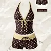 Traje de baño de dos piezas para mujer, estilo bikini, con lunares multicolores y amarre, sexy, de venta caliente en Europa y América, transfronterizo, 2027