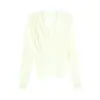 Diseño plisado Viento Suave Estilo Casual Top de Manga Larga Primavera 2026 Camisa Base Hbzx918695
