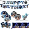 Nuevos Suministros para Fiesta Temática de Star Wars Platos de Papel Desechables, Vasos de Papel, Servilletas de Papel, Manteles y Juegos de Decoración con Banderines