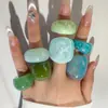 Yongge Jewelry Anillo de Resina Curvado con Borde Ancho Degradado Estilo Europeo y Americano Moda Ins Transparente Diamante Degradado Conjunto