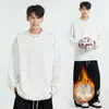 Estilo Novo Outono e Inverno Cor Sólida Manga Longa Design Inspirado em Homem Forro de Fleece Roupa Íntima Solta Casual Gola Redonda Moletom para Exportação