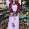 Pulsera Vintage al por Mayor de Arena Dorada Morada Cinnabar de Mina Antigua para Mujer, Joyería Étnica con Cuentas