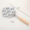 Molde de Aluminio para Tarta de Huevo Molde para Pastel Fondo Plano Copa Crisantemo Molde para Hornear Pudín Bandeja para Tarta de Huevo Copa Crisantemo de Siete Agujeros con Asa