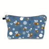 Bolsa de cosméticos de poliéster impermeable con letras de boda transfronterizas, bolsa de almacenamiento portátil con cremallera y cambio de papelería y artículos de tocador con forma de estrella