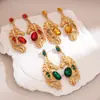 Brincos Transfronteiriços Europeus e Americanos Prata Agulha Retro Diamante Cabeça de Cavalo Brilho Leve Brincos de Luxo High-End Moda Personalidade Brincos Exagerados