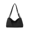 Bolsa de Lona Lavada Estilo Coreano Simples Estilo Preguiçoso Artístico Grande Capacidade Bolsa Transversal Bolsa de Ombro Estudante Bolsa Casual para Compras