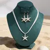 Pendientes Colgantes de Estrella de Mar Estilo Bohemio de Playa Nuevo Estilo Transfronterizo Conjunto de Joyería para Mujer Versátil para el Océano Collar Personalizado