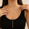 2026 Nuevos Adornos Transfronterizos Europeos y Americanos Cadena Hueso de Serpiente Desplegable Collar Sencillo Cadena para Clavícula Versátil Collar de Metal de Doble Capa