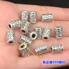 Cuentas Cilíndricas Puras de Plata S999 con Forma de Corazón Vintage Cuentas Espaciadoras de Agujero Grande Joyería de Cristal Fabricación de Pulseras Collares Accesorios Hechos a Mano DIY