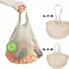 Sacola de Rede de Algodão para Compras Sacola de Algodão Portátil Sacola de Rede de Algodão Sacola de Rede para Frutas e Vegetais de Supermercado Sacola de Compras Agora