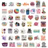 50 Novos Adesivos Artísticos Minimalistas Tecidos Transfronteiriços Frescos com Grafite para Malas, Skateboards, Cadernos e Celulares
