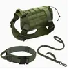 Arnés y Correa Tácticos para Perro, Arnés de Pecho Anti Tirones para Perros Grandes, Collar Resistente para Mascotas y Correa para Paseo de Perros Grandes