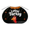 Capa Naranja de Acción para Acción de Gracias Hecha a Medida de Fábrica con Estampado de Pavo, Capa de Rendimiento con Cordones