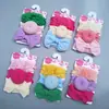 Diadema para el Cabello de Niños Europeos y Americanos Set de Colores Mixtos Donut Lazo Diadema para Bebé Tres Flores Diadema de Nylon Set de Tres Piezas
