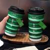 Vaso de Papel Creativo para Té con Leche Doble Laminado Engrosado Profundamente Grabado Desechable 500ml Vaso para Café Bebida Fría y Caliente Embalaje para Llevar