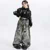 Ropa de Jazz para Niñas Estilo K Modelo de Jazz Pasarela Moderna Fresca Moda Traje Ombligo al Aire Ropa de Año Nuevo para Actuación para Niñas