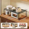 Prateleira para Micro-ondas de Cozinha Casa Rack de Armazenamento Multifuncional para Temperos Prateleira Camada Interna Expansível para Armário Sob a Pia