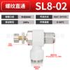 Válvula de Mariposa Reguladora de Velocidad de Tubo de Aire Limitadora de Flujo Unidireccional Cilindro Sl4-M5/6-01/8-02/10-03 Conector Rápido Neumático