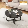 Mesa de centro geométrica criativa de escritório Amazon cuidadosamente selecionada, pequena mesa de café redonda decorativa para sala de estar, prática, de ferro e madeira